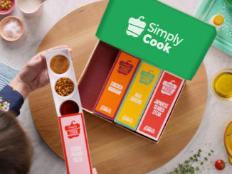 An illustration showing a Simply Cook box with 4 meal trays, each containing 3 pots.